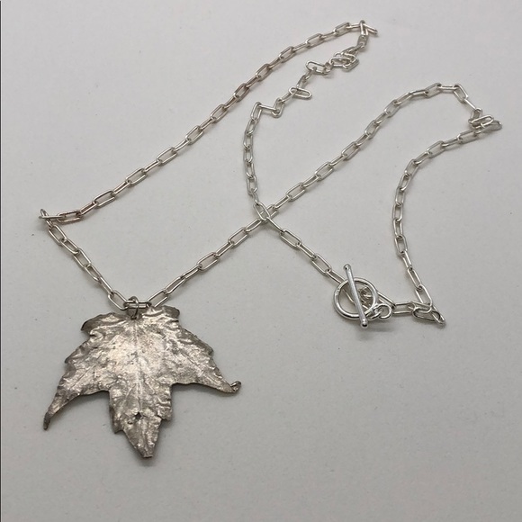 Sterling Silver Leaf Necklace - Picture 4 of 5